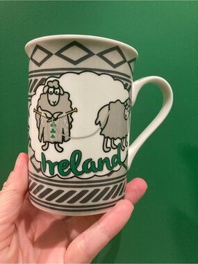 Ireland Sheep Ceramic Mug - Green & White